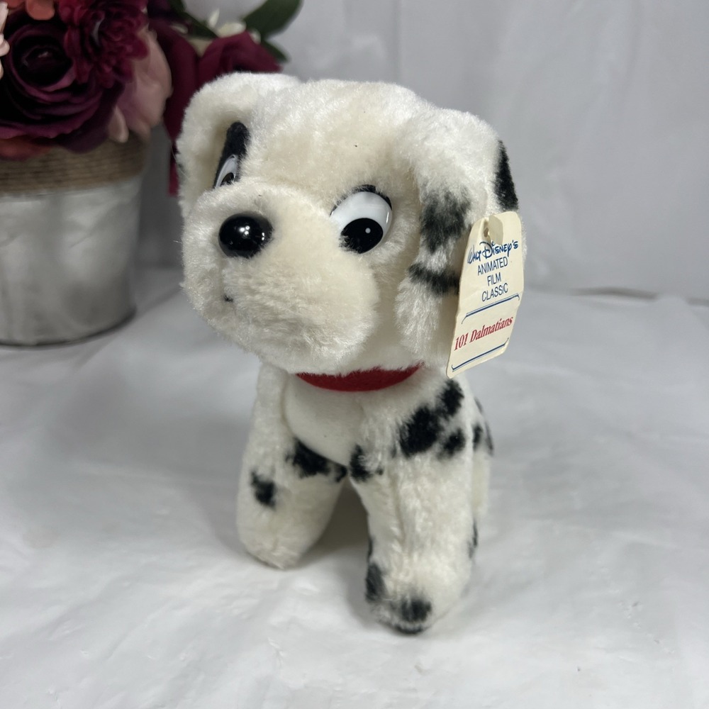 Vtg Walt Disney‎ 101 Dalmations Patch Puppy Dog Sitting Plush 7" Canasa Trading